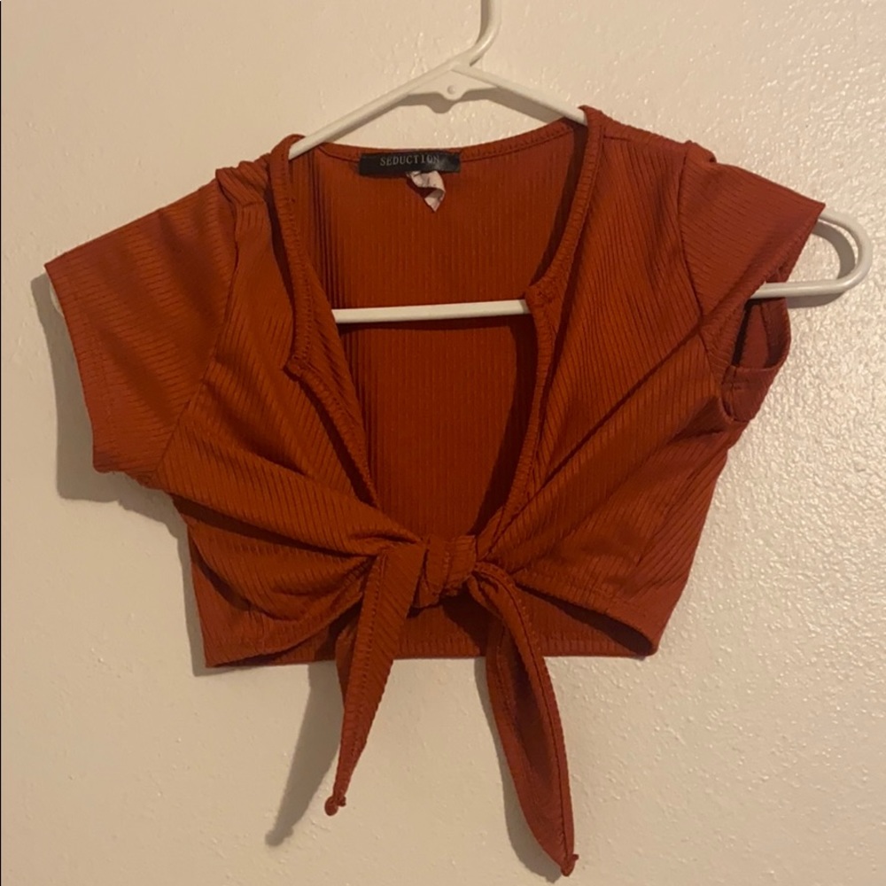 charlotte ruse (seductions) cross tie crop top